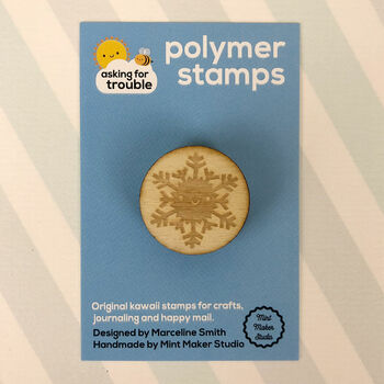 Kawaii Winter Snowflake Polymer Stamp, 4 of 6