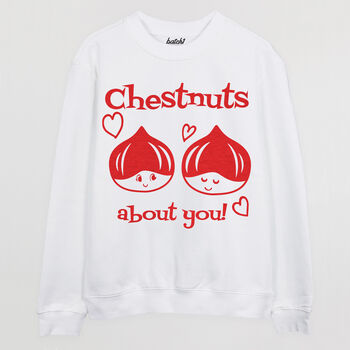 Chestnuts About You Women's Valentine's Day Jumper, 5 of 5
