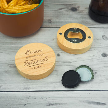 Personalised Retirement Gift Bottle Opener For Grandad, 2 of 8