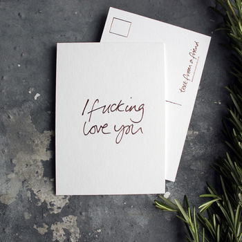 'I Fucking Love You' Pack Of Foil Postcard, 2 of 3