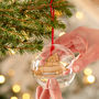 Personalised Festive Car And Tree Glass Dome Bauble, thumbnail 2 of 7