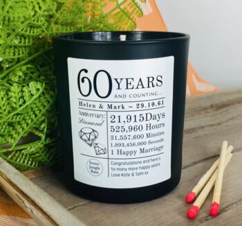 Personalised 60th Anniversary Years And Counting Candle, 4 of 11