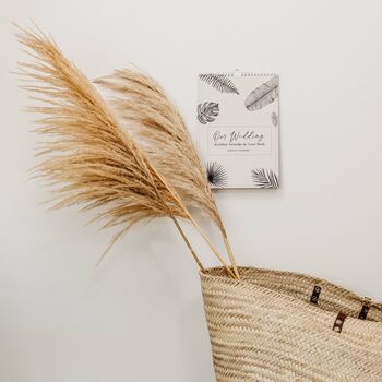 Tropical Leaf Wedding Guest Book Birthday Calendar, 3 of 7