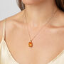 Amber Swarovski Crystal Rectangle Pendant Necklace, thumbnail 1 of 3