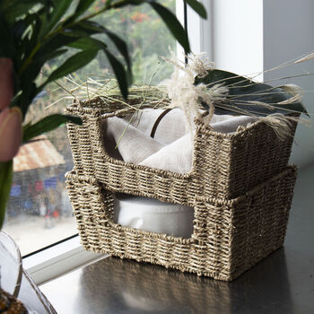 Woven Wicker Stacking Storage Basket, 7 of 10