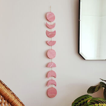 Pink Celestial Moon Phase Wall Hanging, 4 of 9