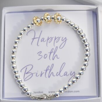 Dainty Silver Plated Milestone Birthday Decade Bracelet, 3 of 10