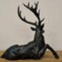 30cm Sitting Stag Bronze Effect Ornament Figurine Gift, thumbnail 5 of 8