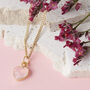 Valentines Gold Plated Rose Quartz Necklace Card, thumbnail 2 of 6