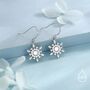 Sterling Silver Snowflake Drop Hook Earrings, thumbnail 1 of 11