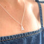 Sterling Silver Initial Pendant Necklace, thumbnail 1 of 7