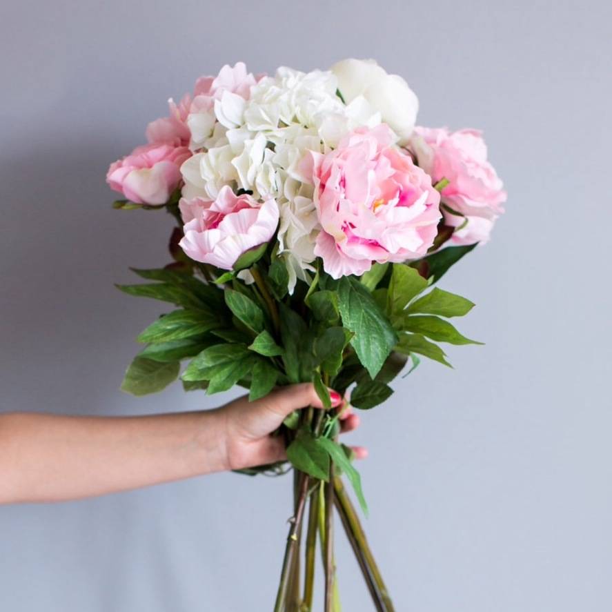 Faux Hydrangea And Peony Bouquet, 1 of 4