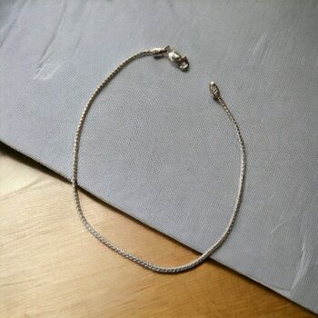 Pure Silver Slim Chain Silver Indian Payal Anklet, 3 of 4