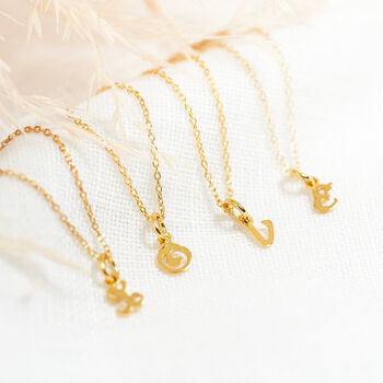 Gold Plated Script Initial Necklace, 3 of 11