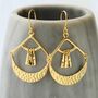 Gold Plated Silver Mayan Earrings, thumbnail 1 of 3