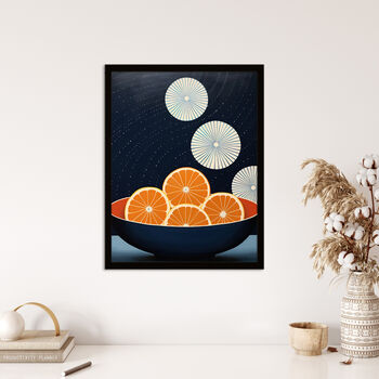 Citrus Circles Abstract Oranges Kitchen Wall Art Print, 4 of 6