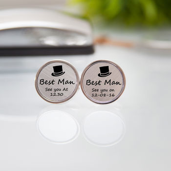 Personalised Best Man Cufflinks With Presentation Box, 3 of 4