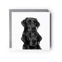 Hand Drawn Labrador Brothers Pet Greeting Card Illustration, thumbnail 2 of 5