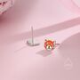 Sterling Silver Enamel Cute Red Panda Stud Earrings, thumbnail 2 of 11
