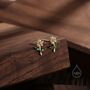 Opal Pink Cz Flower Stud Earrings In Sterling Silver, thumbnail 5 of 10