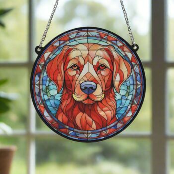 Labrador Red Stained Glass Effect Suncatcher, 6 of 6