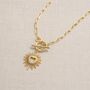 Sunburst Heart T Bar Necklace, thumbnail 3 of 6