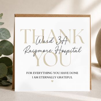 Care Home Thank You Card, Thank You For Your Support, Hospital Card, 3 of 6
