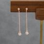 Sterling Silver Dangling Clear Cz Stud Earrings, thumbnail 7 of 12