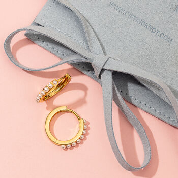 18k Gold Plated Starburst Heart And Pearl Huggie Earrings With Ivory Opal, 4 of 7