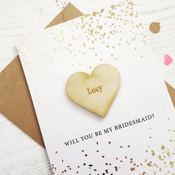 Gold Foil Be My Bridesmaid Personalised Card, 4 of 5