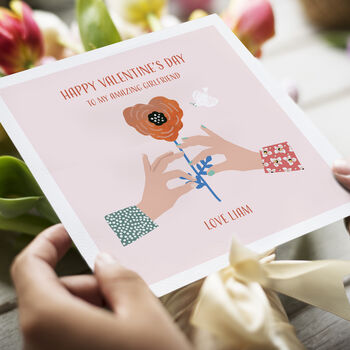 Personalised Modern Flower Valentine's Day Card, 6 of 8