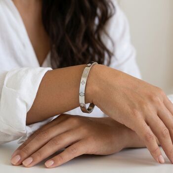 Clover Bangle Silver Non Tarnish Waterproof, 5 of 7