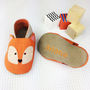 Personalised Embroidered Fox Baby Shoes, thumbnail 5 of 9