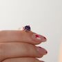 9ct Gold Amethyst Stud Earrings, thumbnail 3 of 3