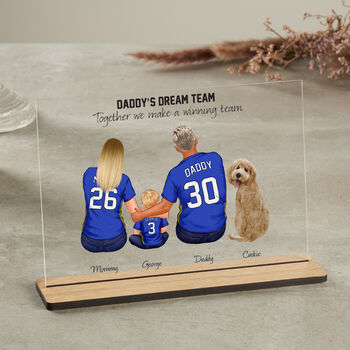 Custom Dad Dream Team Football Shirt Plaque, 4 of 12