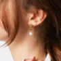 Woven Drop Pearl Earrings, thumbnail 3 of 4