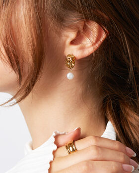 Woven Drop Pearl Earrings, 3 of 4