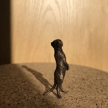 Miniature Bronze Meerkat Sculpture 8th Anniversary Gift, 7 of 12