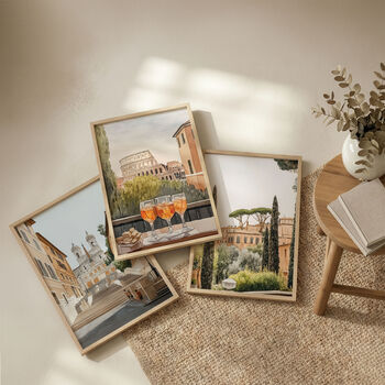 Set Of Three Rome, Italy Watercolour Art Prints, 3 of 8