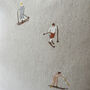 Skiers Embroidered Linen Cushion W Insert, thumbnail 5 of 6