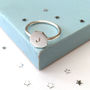 Sterling Silver Hexagon Initial Ring, thumbnail 1 of 6