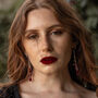 Blood Red Cut Glass Waterfall Earrings, thumbnail 3 of 5