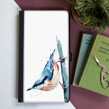 Inky Nuthatch Faux Leather Phone Case With Card Slots, 4 of 6