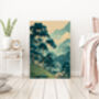 Japanese Green Forest Mountain Art Print, thumbnail 4 of 4
