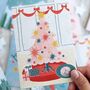 Cosy Cat Christmas Tree Card, thumbnail 2 of 3