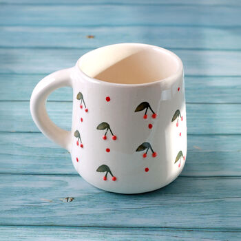G Decor Handmade And Hand Painted Bee And Cherry Mug, 4 of 5