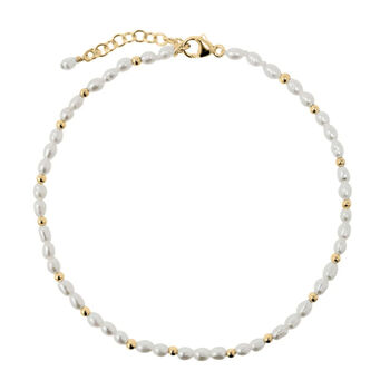 Lexi Beaded Seed Pearl Anklet, 2 of 3