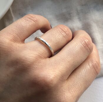Silver Textured Slim Ring, 6 of 10