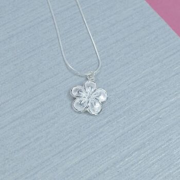 Sterling Silver Cherry Blossom Pendant, 2 of 3