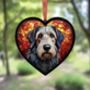 Scottish Deerhound Stained Glass Effect Heart Suncatcher, thumbnail 5 of 5